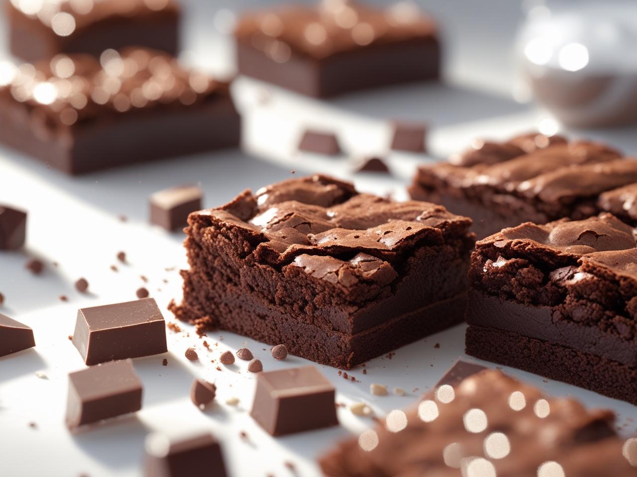 Fudgy homemade chocolate brownies with a rich, crackly top, cut into squares on a cooling rack.