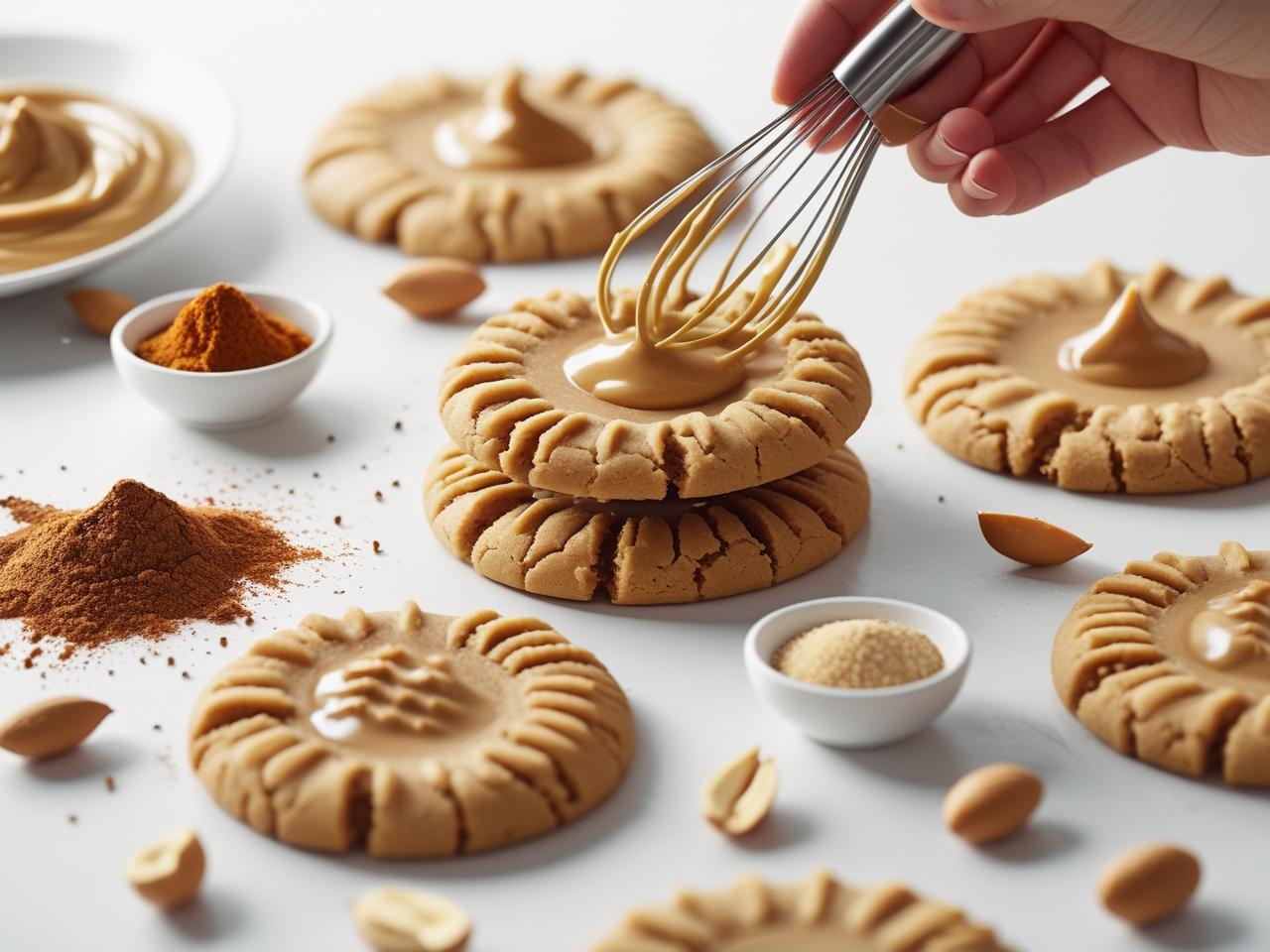 Golden-brown peanut butter cookies with the classic fork-pressed crisscross pattern on a cooling rack, fresh out of the oven.